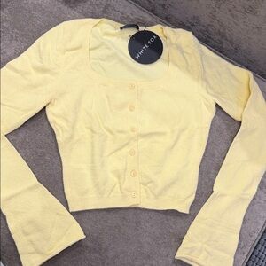White Fox Boutique Lemon Long Sleeve Cardigan